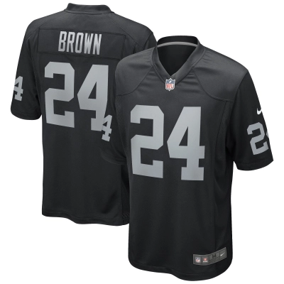 Men's Las Vegas Raiders Willie Brown Black Game Retired Player Jersey 01