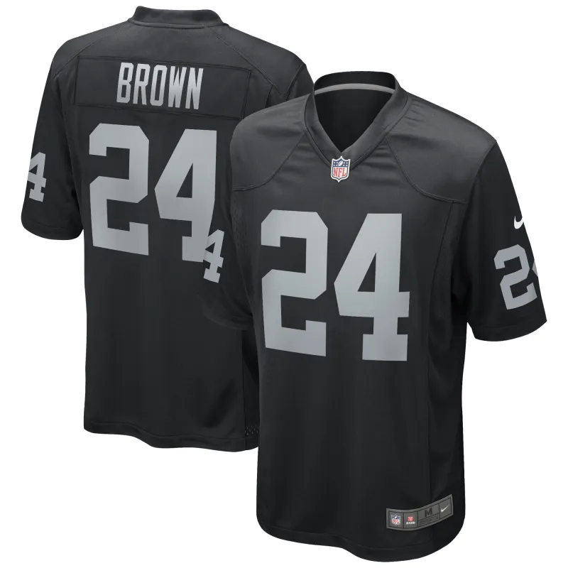 Men's Las Vegas Raiders Willie Brown Black Game Retired Player Jersey