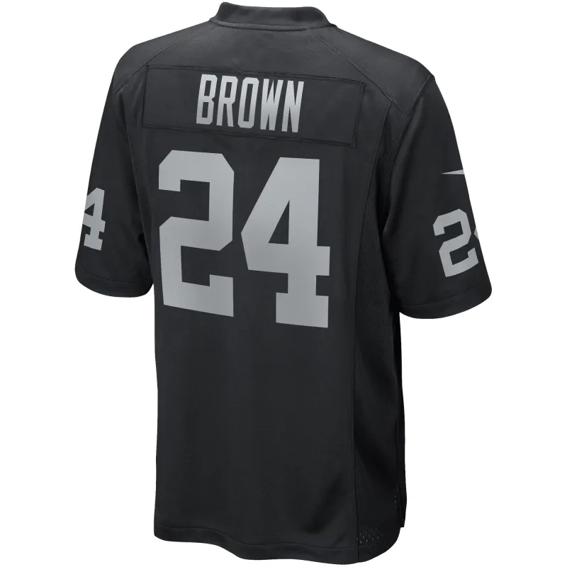 Men's Las Vegas Raiders Willie Brown Black Game Retired Player Jersey