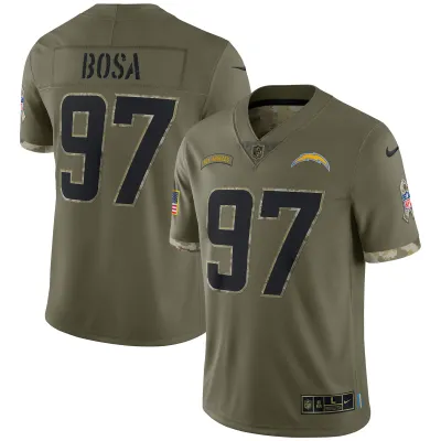 Men's Los Angeles Chargers Olive 2022 Salute To Service Limited Jersey 01