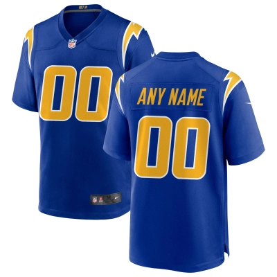 Men's Los Angeles Chargers Royal Alternate Custom Game Jersey 01