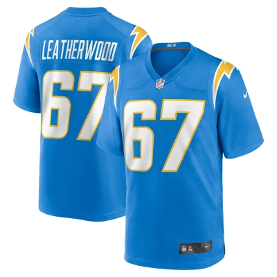 Men's Los Angeles Chargers Alex Leatherwood Powder Blue Team Game Jersey 01