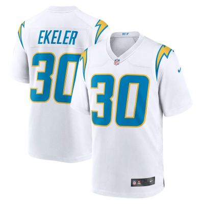 Men's Los Angeles Chargers Austin Ekeler White Game Jersey 01