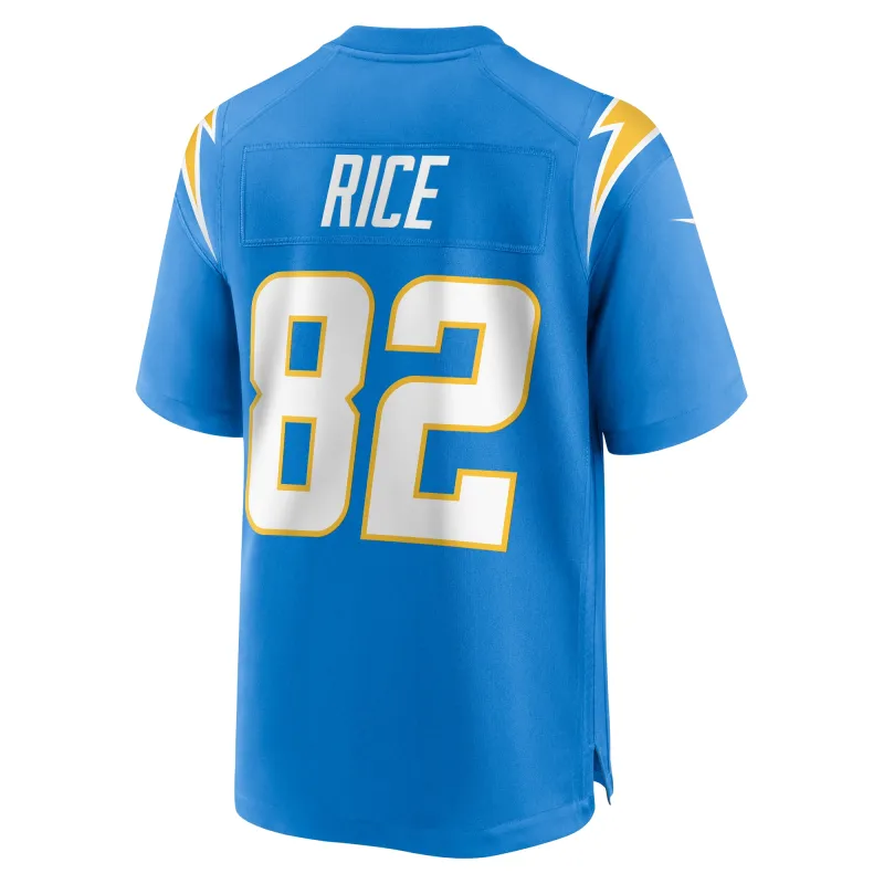 Men's Los Angeles Chargers Brenden Rice Powder Blue Team Game Jersey