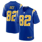 Men's Los Angeles Chargers Brenden Rice Royal 2024 NFL Draft 2nd Alternate Game Player Jersey