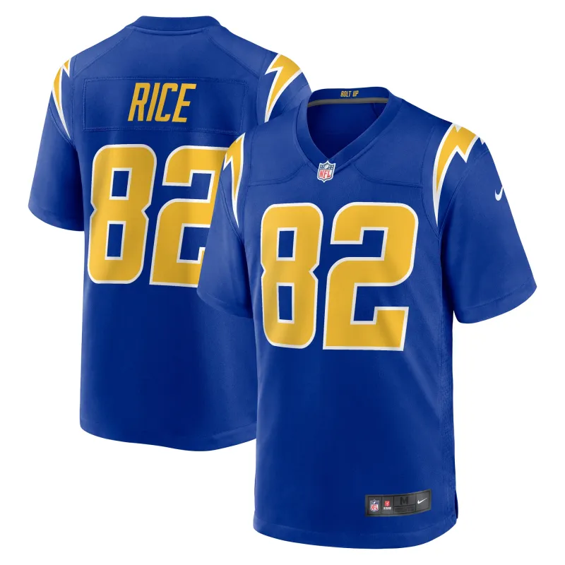 Men's Los Angeles Chargers Brenden Rice Royal 2024 NFL Draft 2nd Alternate Game Player Jersey