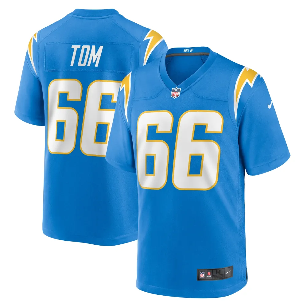 Men's Los Angeles Chargers Cameron Tom Powder Blue Game Jersey