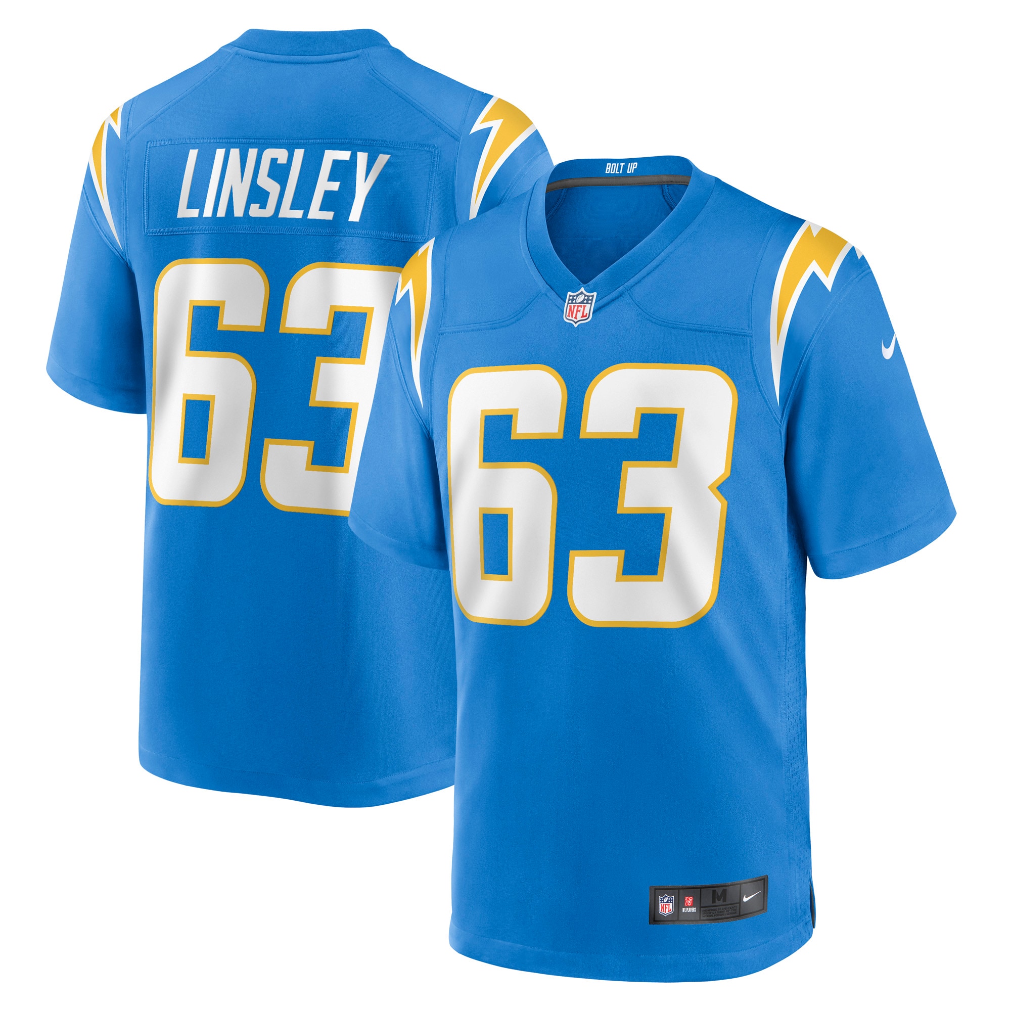 Men's Los Angeles Chargers Corey Linsley Powder Blue Game Player Jersey