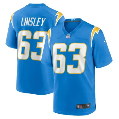 Men's Los Angeles Chargers Corey Linsley Powder Blue Game Player Jersey 01