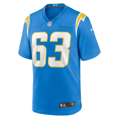 Men's Los Angeles Chargers Corey Linsley Powder Blue Game Player Jersey 02