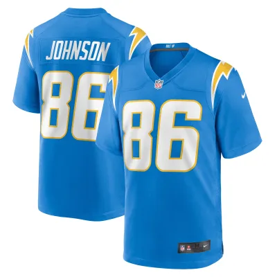 Men's Los Angeles Chargers Cornelius Johnson Powder Blue Team Game Jersey 01