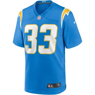 Men's Los Angeles Chargers Derwin James Powder Blue Game Player Jersey 02