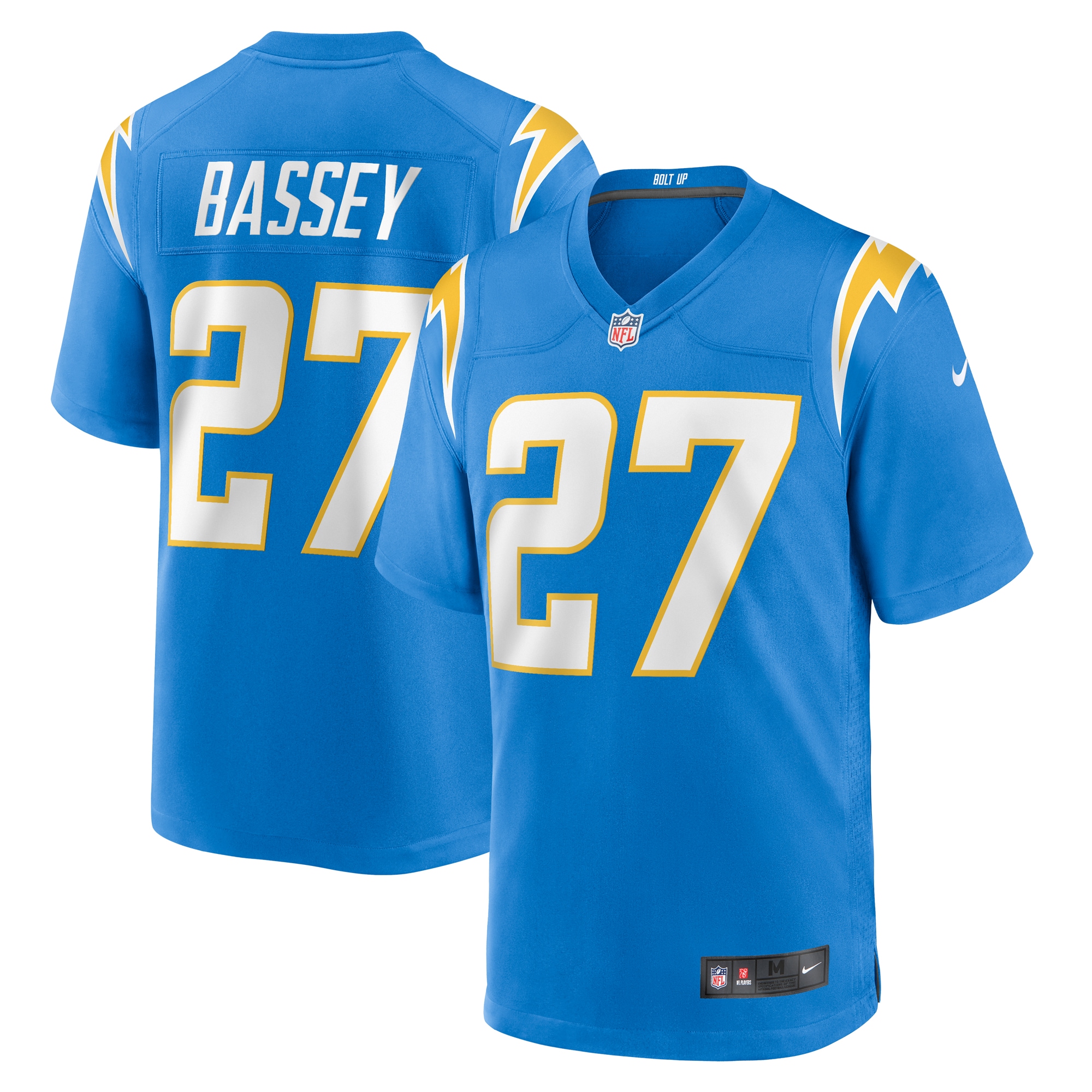 Men's Los Angeles Chargers Essang Bassey Powder Blue Game Jersey