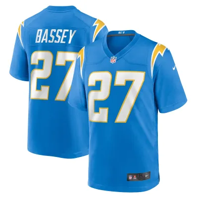 Men's Los Angeles Chargers Essang Bassey Powder Blue Game Jersey 01