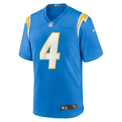 Men's Los Angeles Chargers Gus Edwards Powder Blue Game Jersey 02