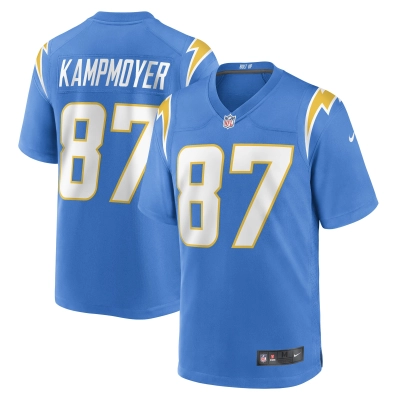 Men's Los Angeles Chargers Hunter Kampmoyer Powder Blue Game Player Jersey 01