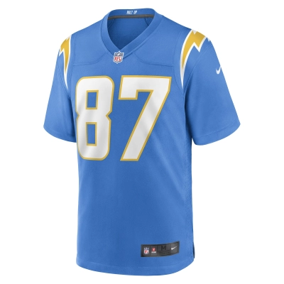 Men's Los Angeles Chargers Hunter Kampmoyer Powder Blue Game Player Jersey 02