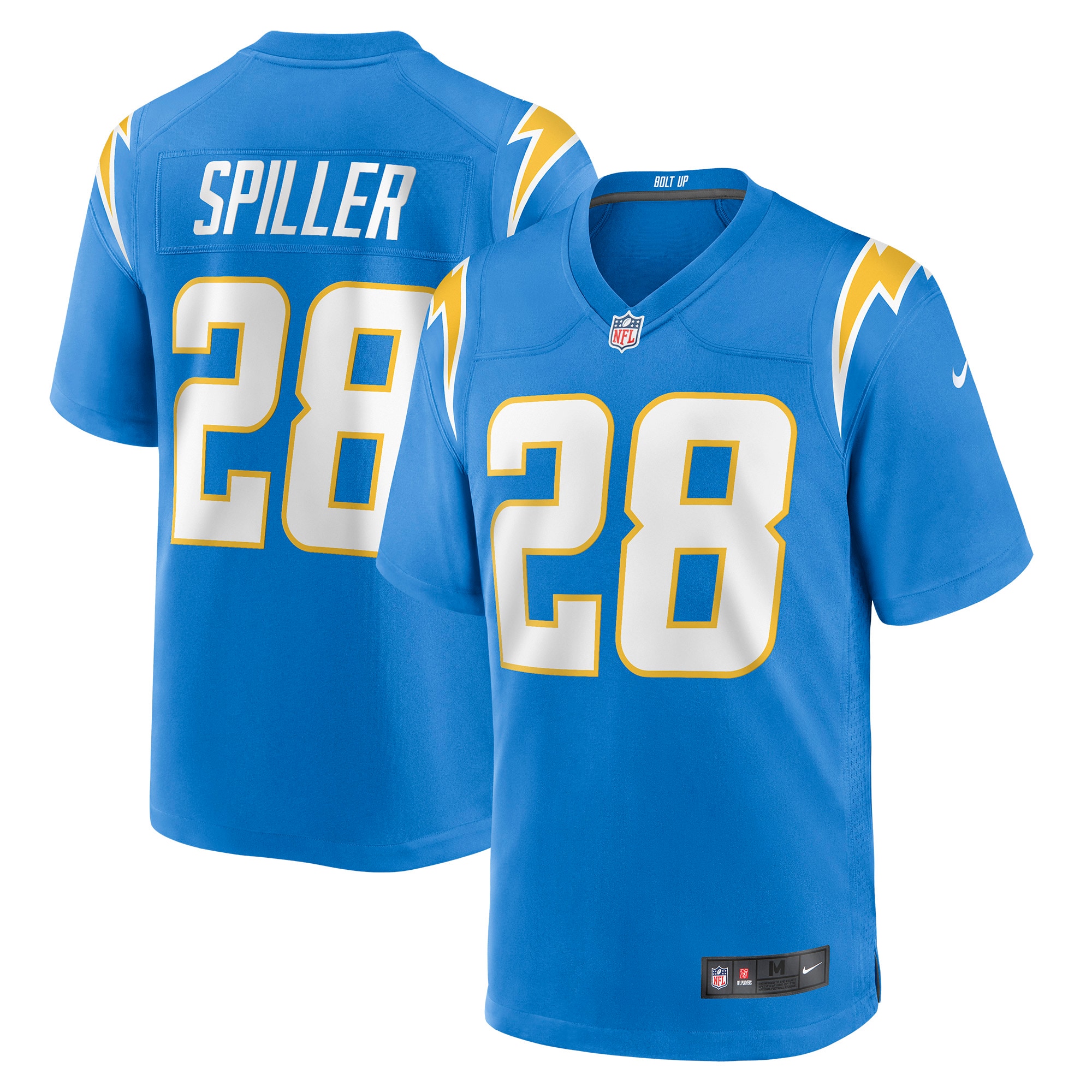 Men's Los Angeles Chargers Isaiah Spiller Powder Blue Game Jersey