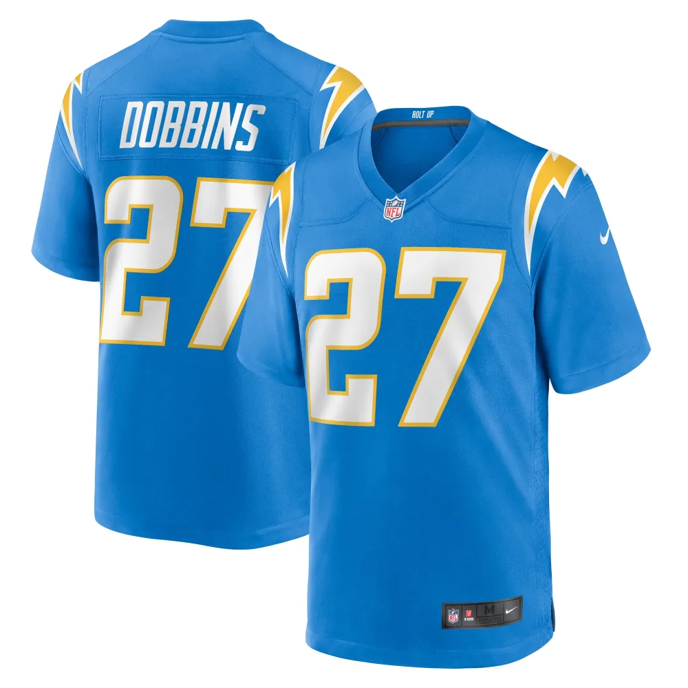 Men's Los Angeles Chargers J.K. Dobbins Powder Blue Team Game Jersey