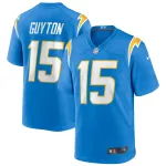 Men's Los Angeles Chargers Jalen Guyton Powder Blue Game Player Jersey