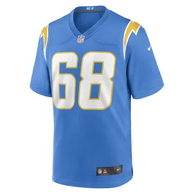 Men's Los Angeles Chargers Jamaree Salyer Powder Blue Game Player Jersey 02