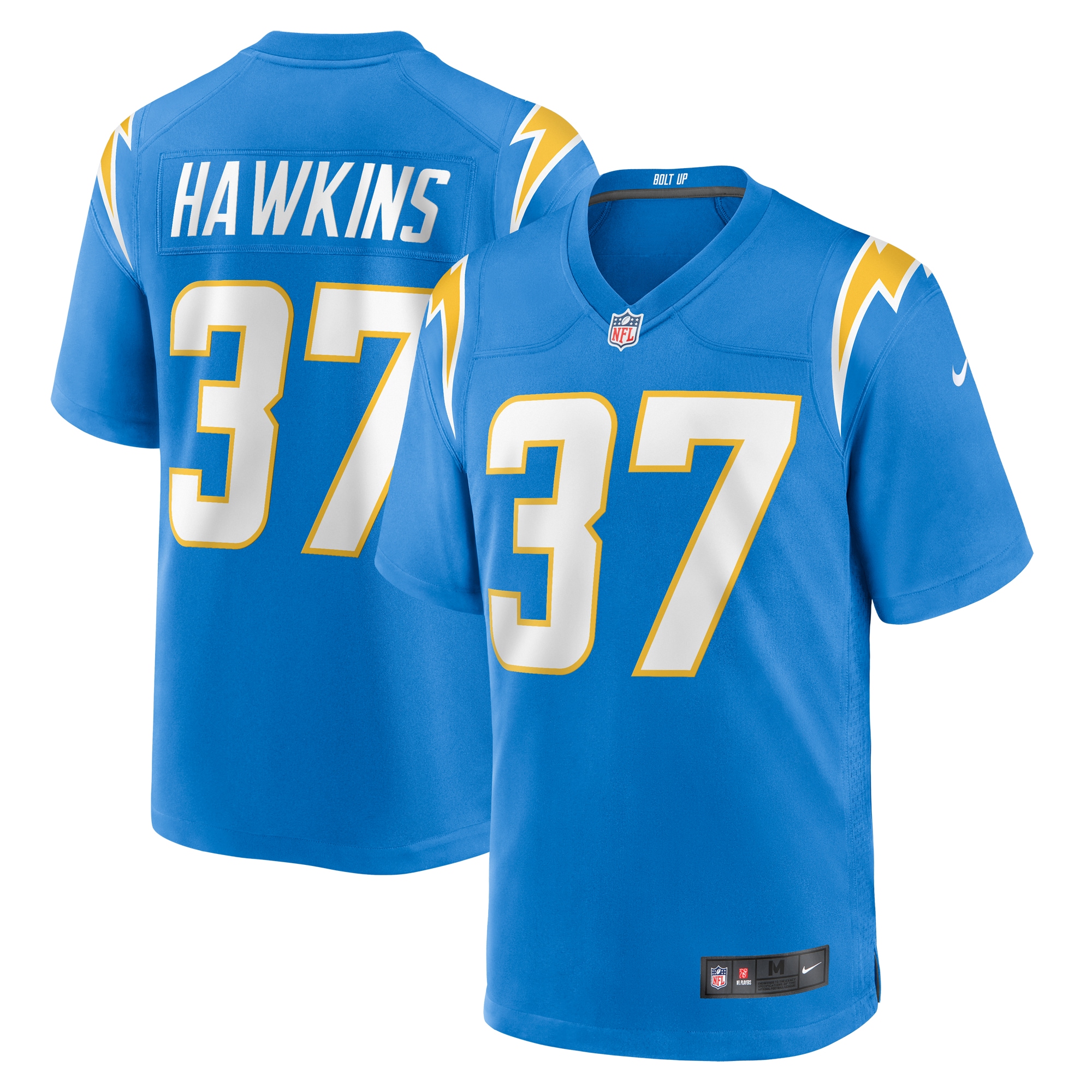 Men's Los Angeles Chargers Jaylinn Hawkins Powder Blue Game Jersey
