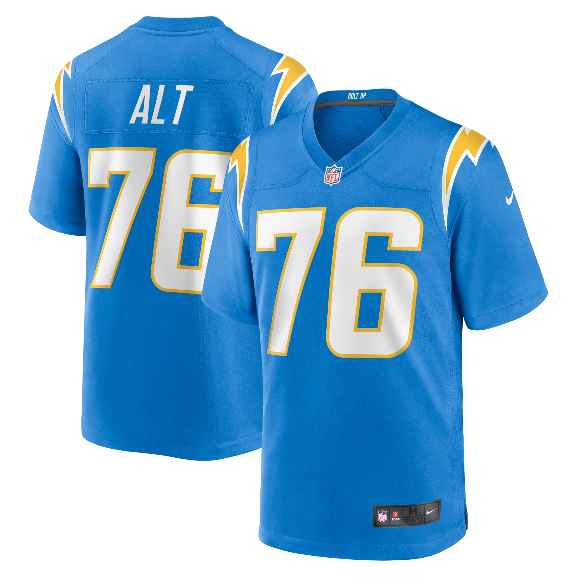 Men's Los Angeles Chargers Joe Alt Powder Blue 2024 NFL Draft First Round Pick Player Game Jersey
