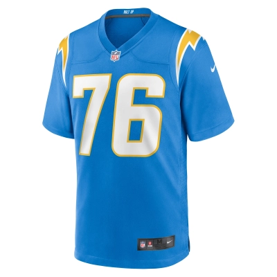 Men's Los Angeles Chargers Joe Alt Powder Blue 2024 NFL Draft First Round Pick Player Game Jersey 02