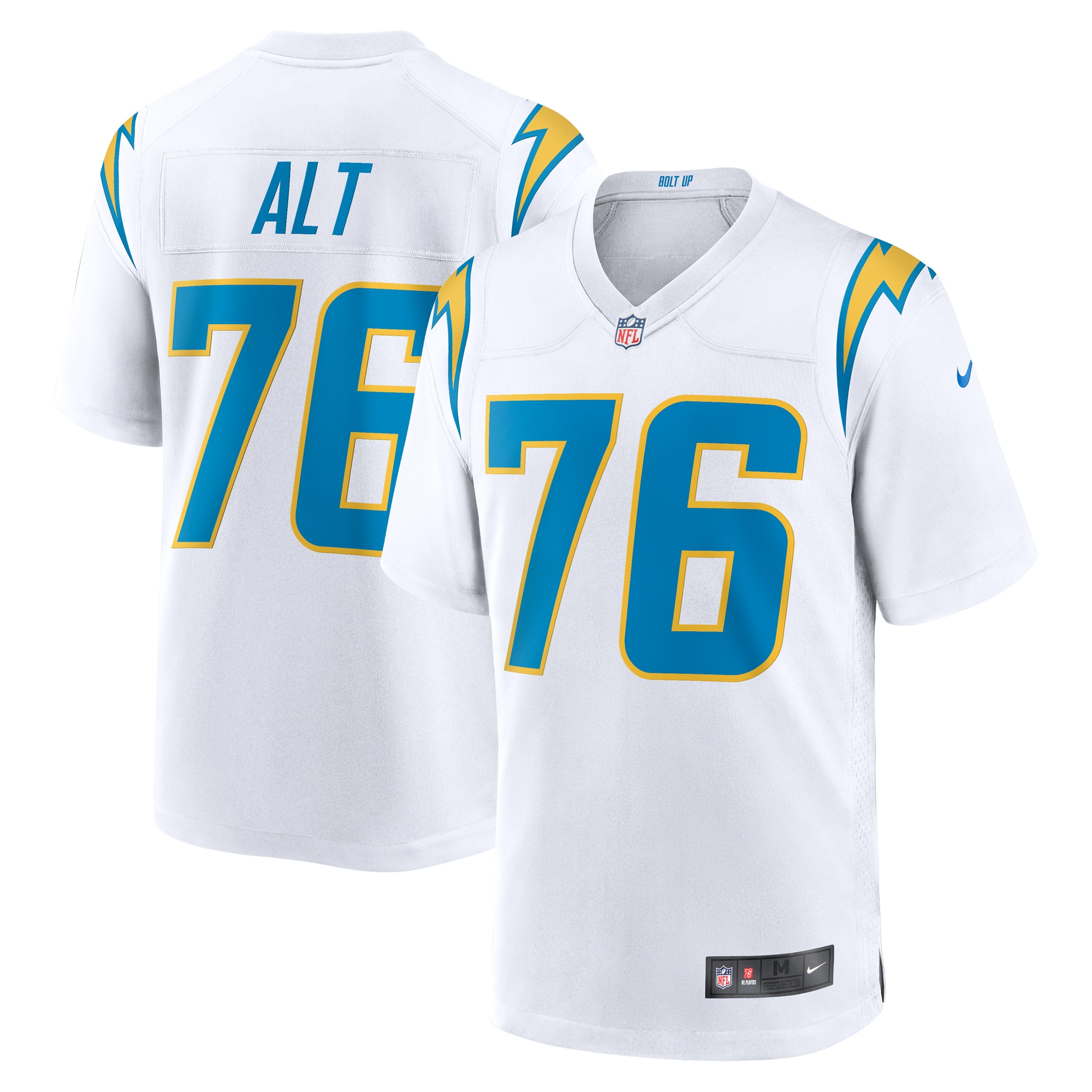 Men's Los Angeles Chargers Joe Alt White 2024 NFL Draft First Round Pick Player Game Jersey