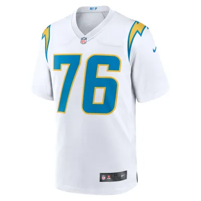 Men's Los Angeles Chargers Joe Alt White 2024 NFL Draft First Round Pick Player Game Jersey 02