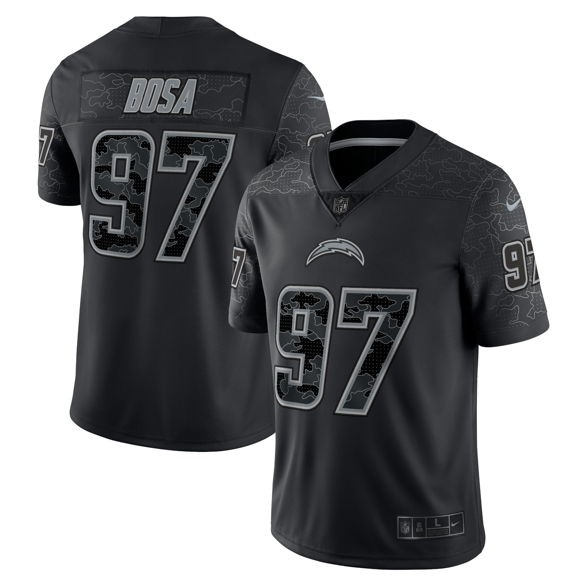 Men's Los Angeles Chargers Joey Bosa Black RFLCTV Limited Jersey