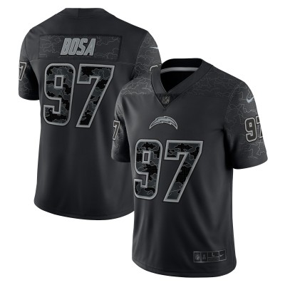 Men's Los Angeles Chargers Joey Bosa Black RFLCTV Limited Jersey 01