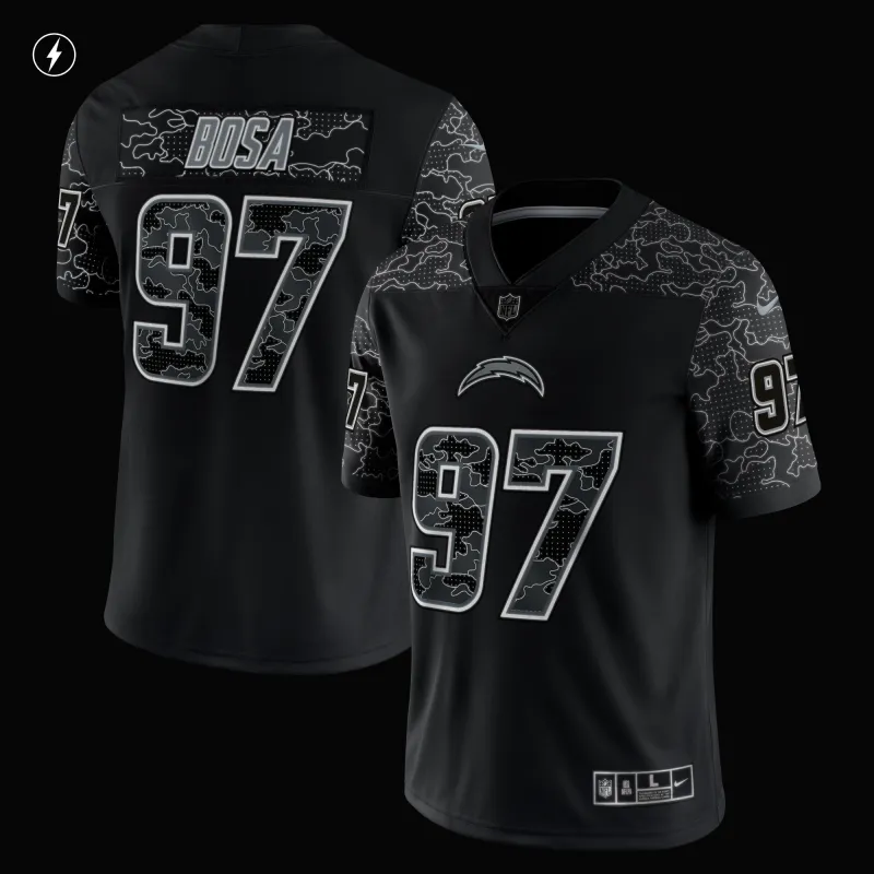 Men's Los Angeles Chargers Joey Bosa Black RFLCTV Limited Jersey