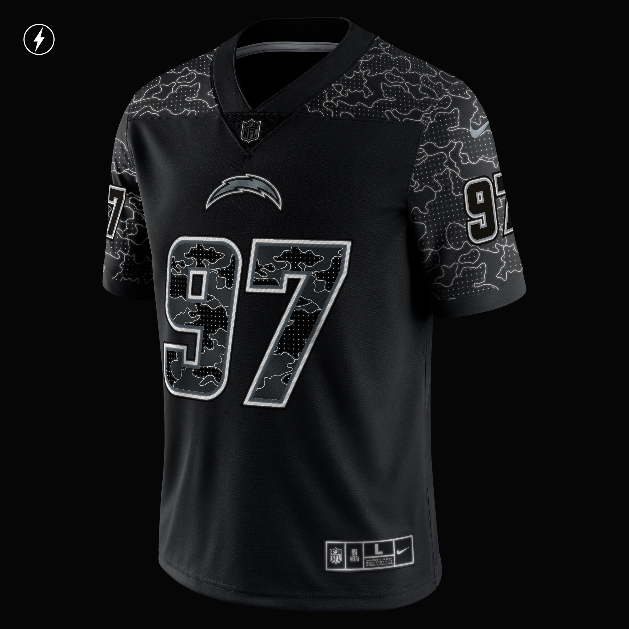 Men's Los Angeles Chargers Joey Bosa Black RFLCTV Limited Jersey