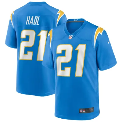 Men's Los Angeles Chargers John Hadl Powder Blue Game Retired Player Jersey 01