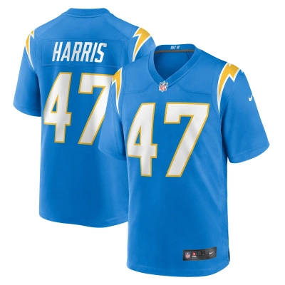 Men's Los Angeles Chargers Josh Harris Powder Blue Game Jersey 01