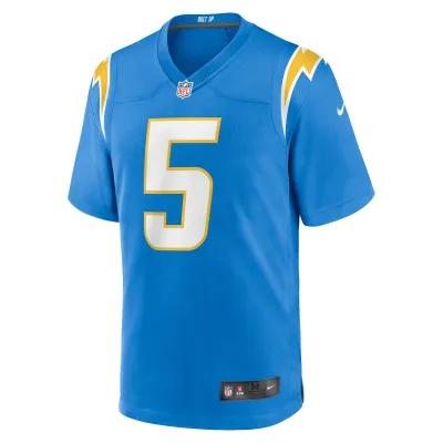 Men's Los Angeles Chargers Joshua Palmer Powder Blue Game Player Jersey 02