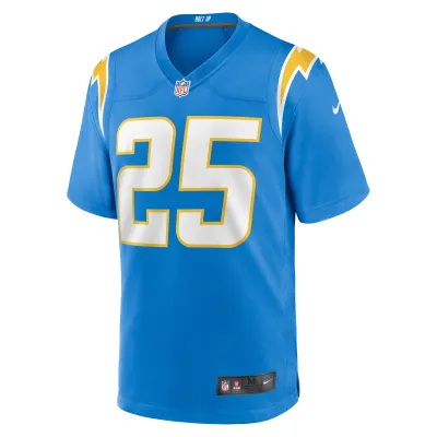 Men's Los Angeles Chargers Junior Colson Powder Blue Team Game Jersey 02
