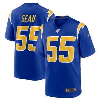 Men's Los Angeles Chargers Junior Seau Royal Retired Player Alternate Game Jersey 01