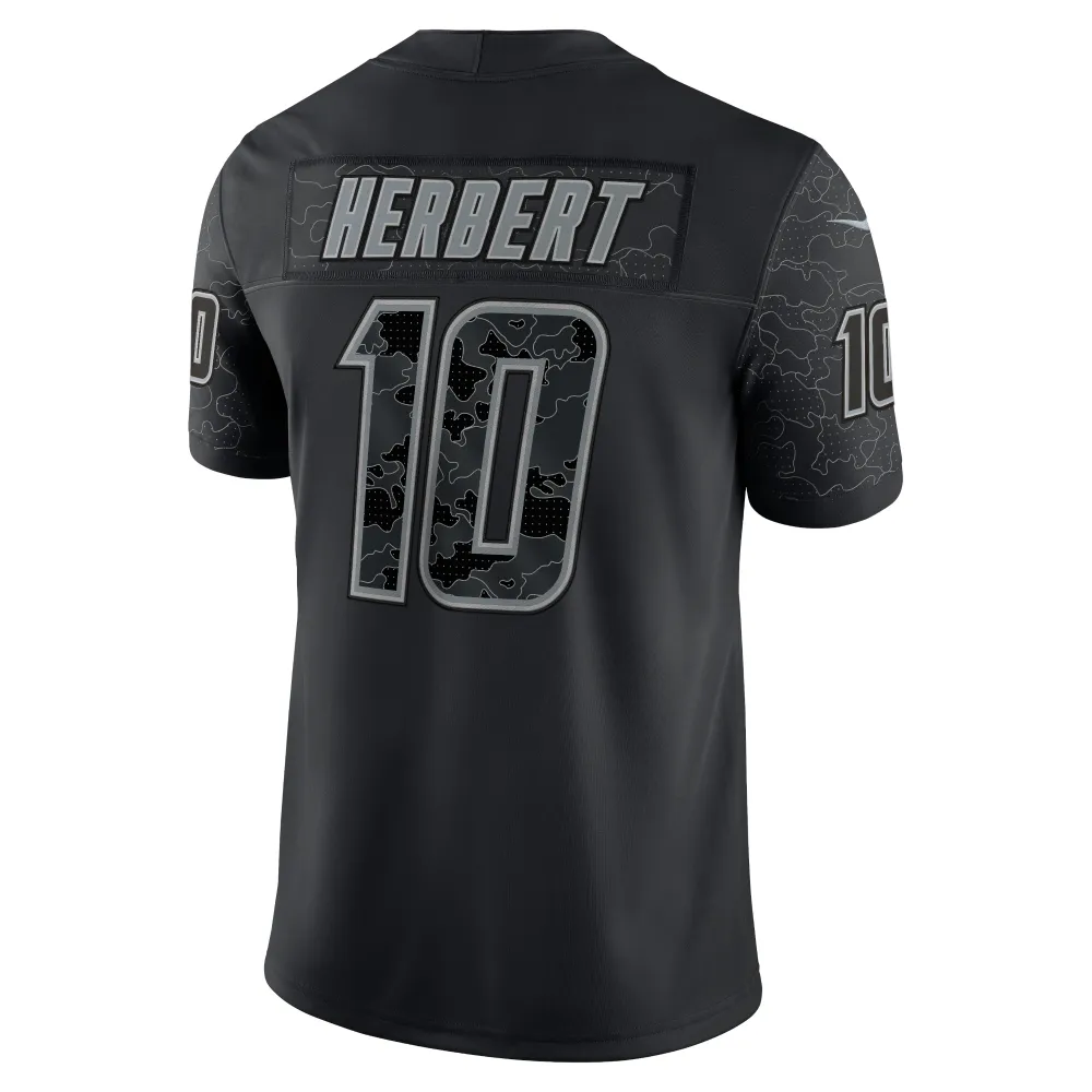 Men's Los Angeles Chargers Justin Herbert Black RFLCTV Limited Jersey