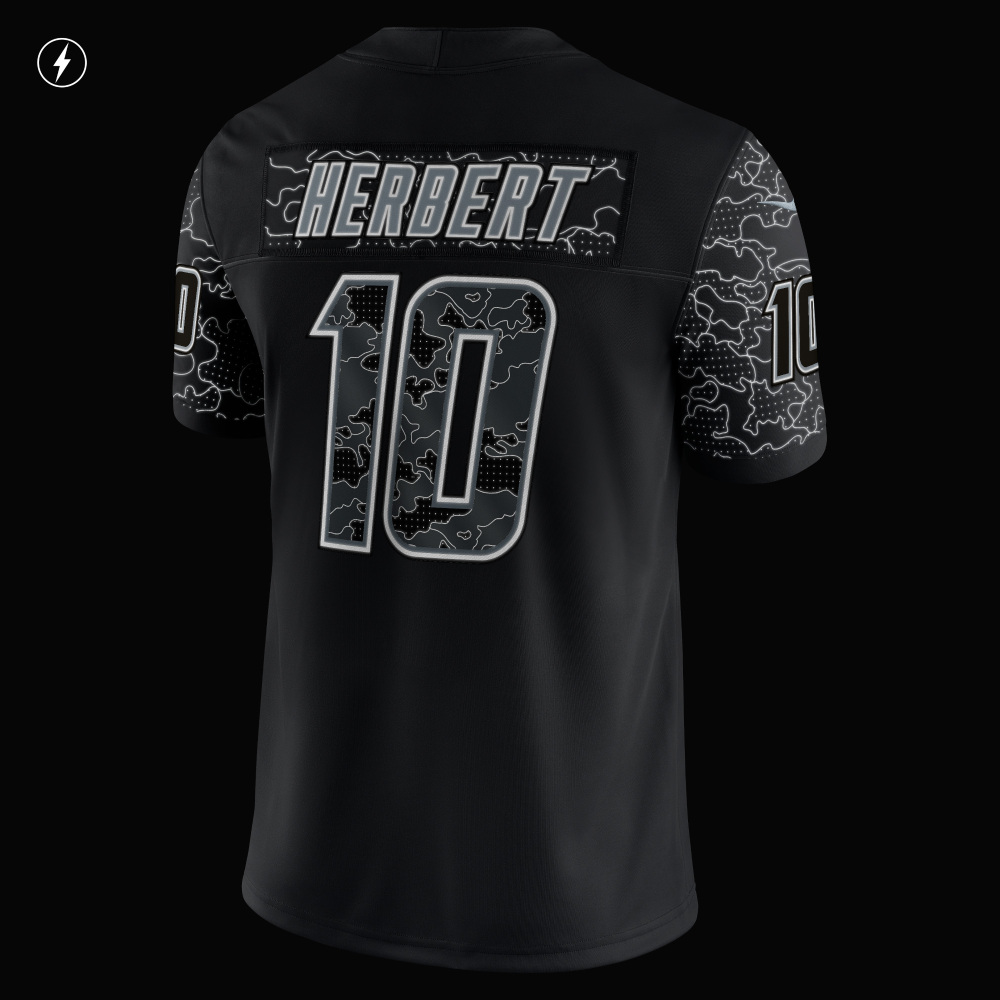 Men's Los Angeles Chargers Justin Herbert Black RFLCTV Limited Jersey