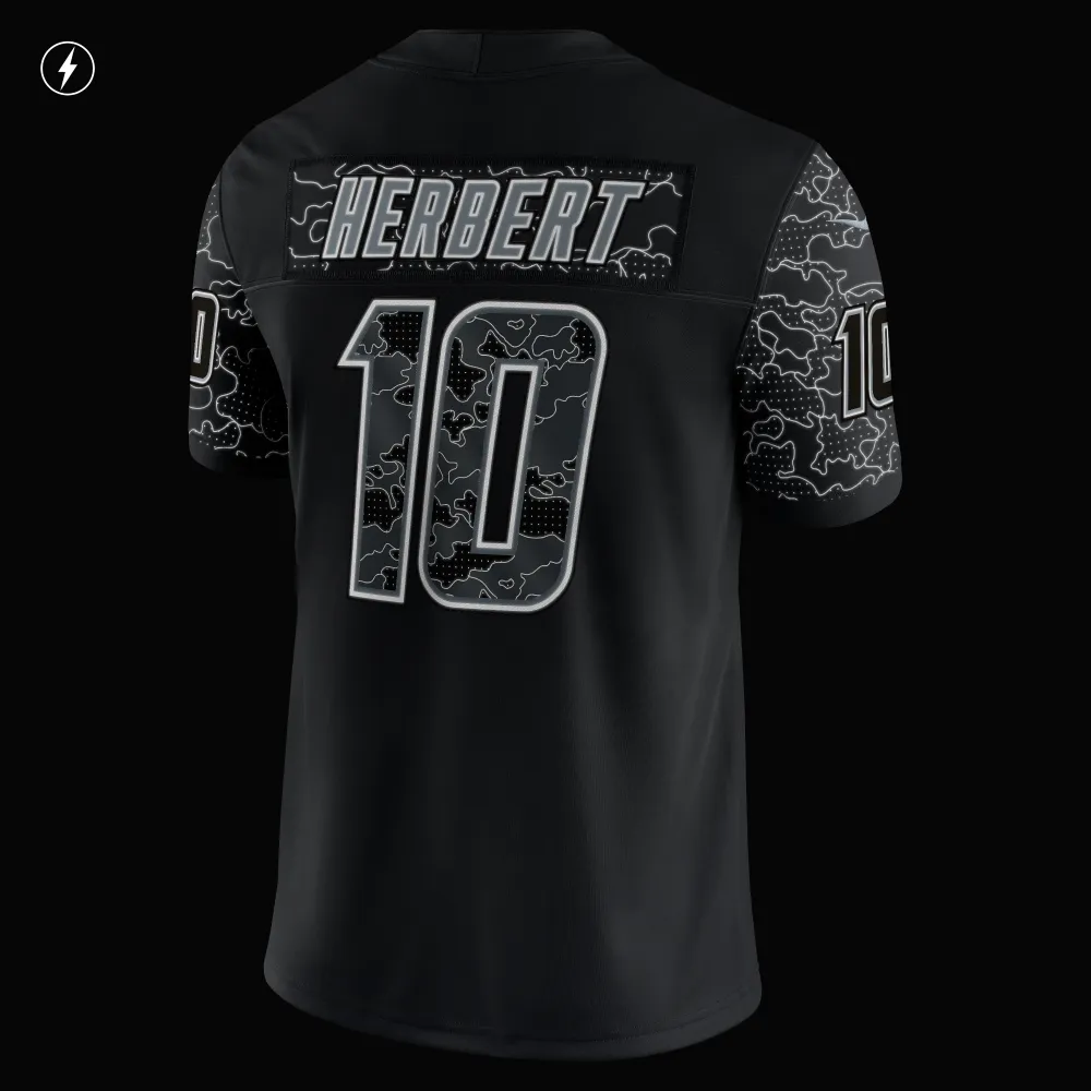Men's Los Angeles Chargers Justin Herbert Black RFLCTV Limited Jersey