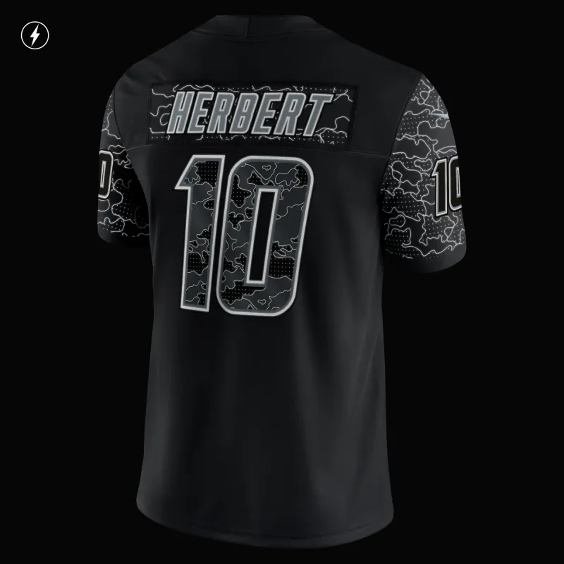 Men's Los Angeles Chargers Justin Herbert Black RFLCTV Limited Jersey