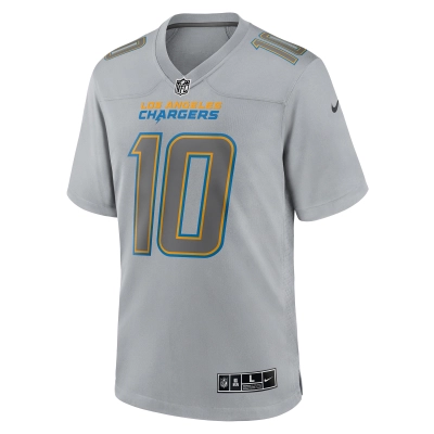 Men's Los Angeles Chargers Justin Herbert Gray Atmosphere Fashion Game Jersey 02