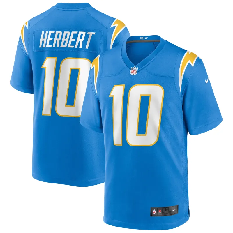 Men's Los Angeles Chargers Justin Herbert Powder Blue Player Game Jersey