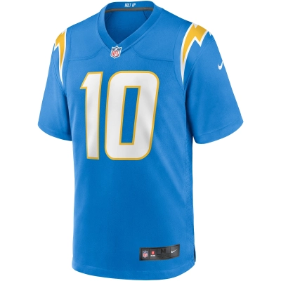 Men's Los Angeles Chargers Justin Herbert Powder Blue Player Game Jersey 02