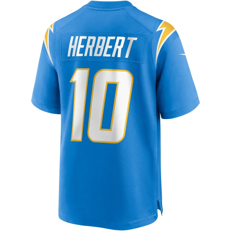 Men's Los Angeles Chargers Justin Herbert Powder Blue Player Game Jersey