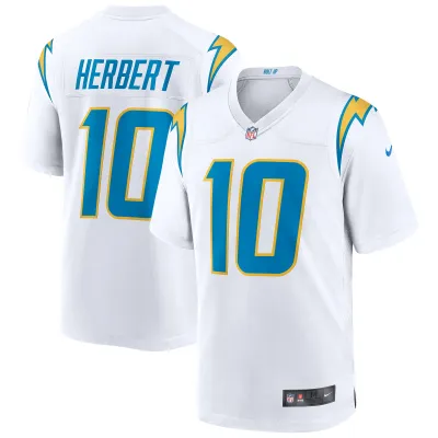 Men's Los Angeles Chargers Justin Herbert White Game Jersey 01