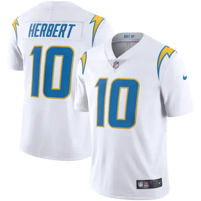 Men's Los Angeles Chargers Justin Herbert White Vapor Limited Jersey 01
