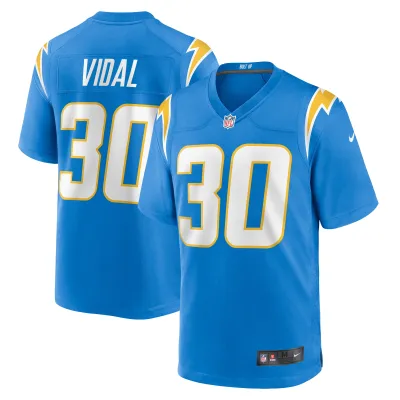 Men's Los Angeles Chargers Kimani Vidal Powder Blue Team Game Jersey 01